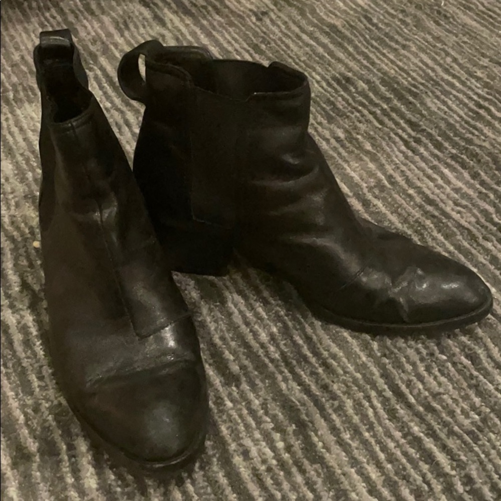 Black leather Rag & Bone ankle boots, sz 38.5